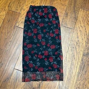 Goth vintage punk rock floral skirt